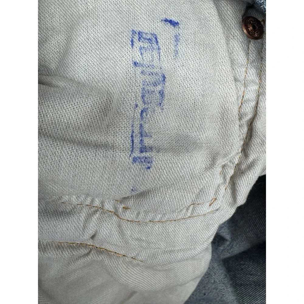 Levi's 501 Original Button Fly Straight Denim Jeans Strech Men's 46x34 (32